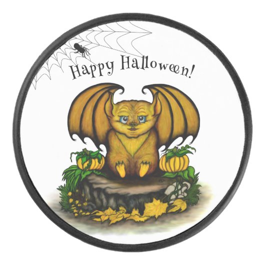 Cute Halloween Bat Hockey Puck (Voorkant)