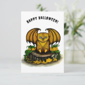 Cute Halloween Bat Informatiekaartje (Staand voorkant)