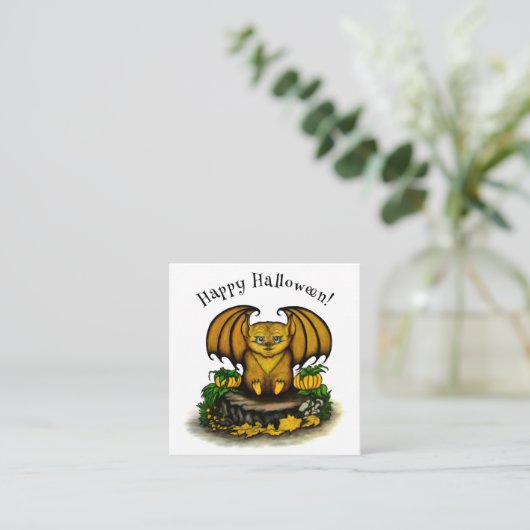 Cute Halloween Bat Informatiekaartje (Staand voorkant)