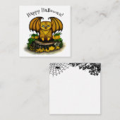 Cute Halloween Bat Informatiekaartje (Voorkant / Achterkant)