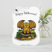 Cute Halloween Bat Kaart (Staand voorkant)