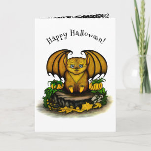 Cute Halloween Bat Kaart