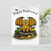 Cute Halloween Bat Kaart (Staand voorkant)