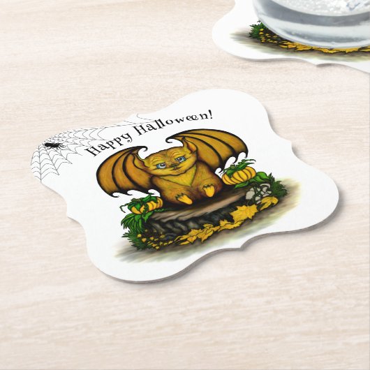 Cute Halloween Bat Kartonnen Onderzetters (Gekanteld)