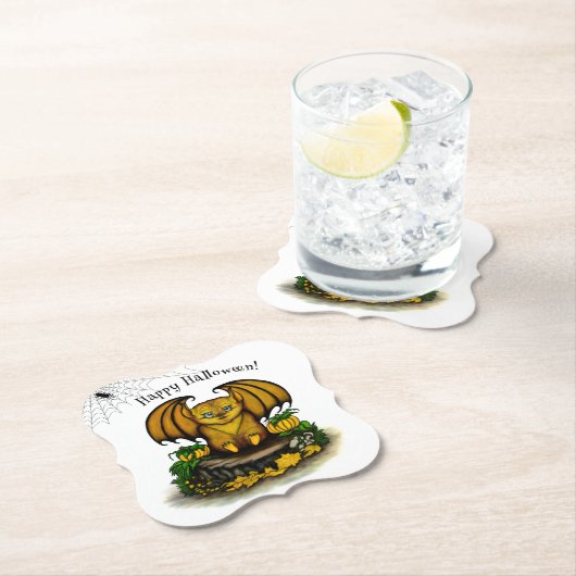 Cute Halloween Bat Kartonnen Onderzetters (Insitu)