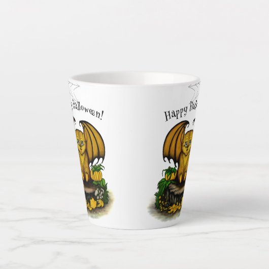 Cute Halloween Bat Latte Mok (Voorkant)