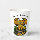 Cute Halloween Bat Papieren Bekers (Achterkant)