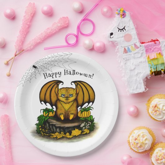 Cute Halloween Bat Papieren Bordje (Feest)
