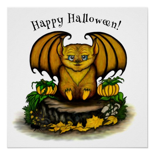 Cute Halloween Bat Perfect Poster (Voorkant)