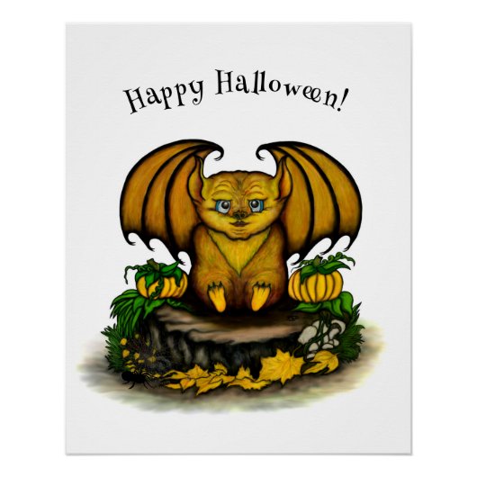 Cute Halloween Bat Perfect Poster (Voorkant)