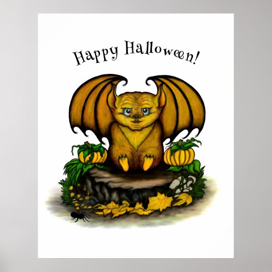 Cute Halloween Bat Poster (Voorkant)