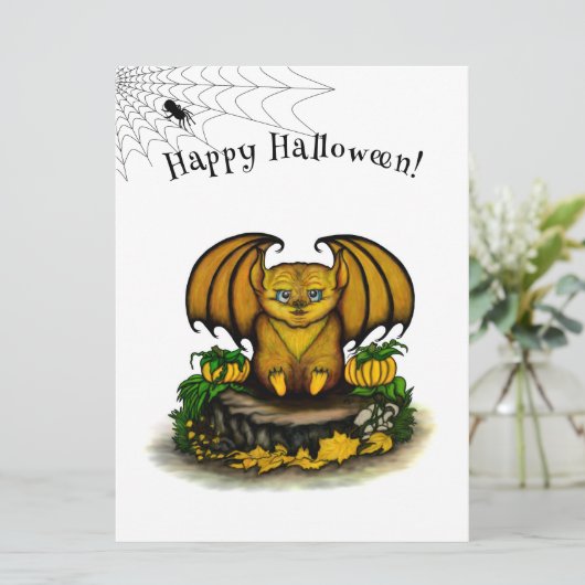 Cute Halloween Bat Programmakaart (Staand voorkant)