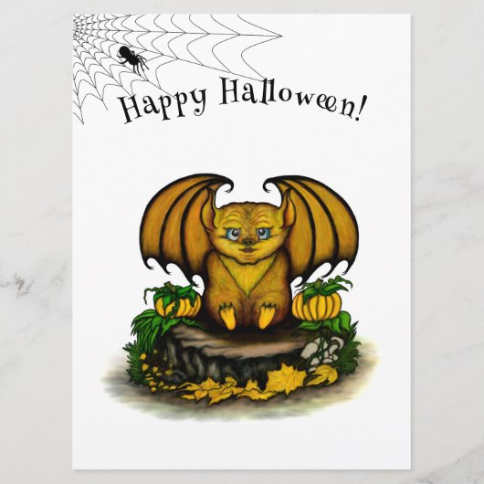 Cute Halloween Bat Programmakaart (Voorkant)