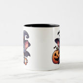 Cute Halloween Bat & Pumpkin Coffee Mug Tweekleurige Koffiemok (Center)