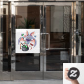 Cute Halloween Bat Raamsticker (Kantoordeur)