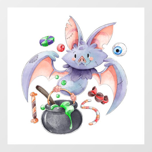 Cute Halloween Bat Raamsticker (Vel)