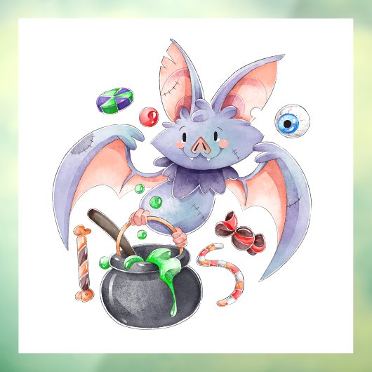 Cute Halloween Bat Raamsticker (Vel 3)