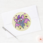 Cute Halloween Bat Ronde Sticker (Envelop)