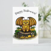 Cute Halloween Bat RSVP Kaartje (Staand voorkant)