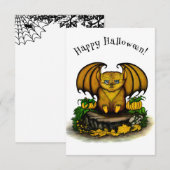 Cute Halloween Bat RSVP Kaartje (Voorkant / Achterkant)