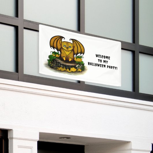 Cute Halloween Bat Spandoek (Buitenkant Gebouw)