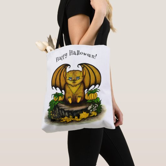 Cute Halloween Bat Tote Bag (Dichtbij)