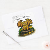 Cute Halloween Bat Vierkante Sticker (Envelop)