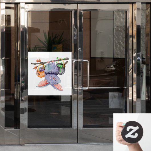 Cute Halloween Bat Window Cling Raamsticker (Kantoordeur)