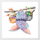 Cute Halloween Bat Window Cling Raamsticker (Vel)