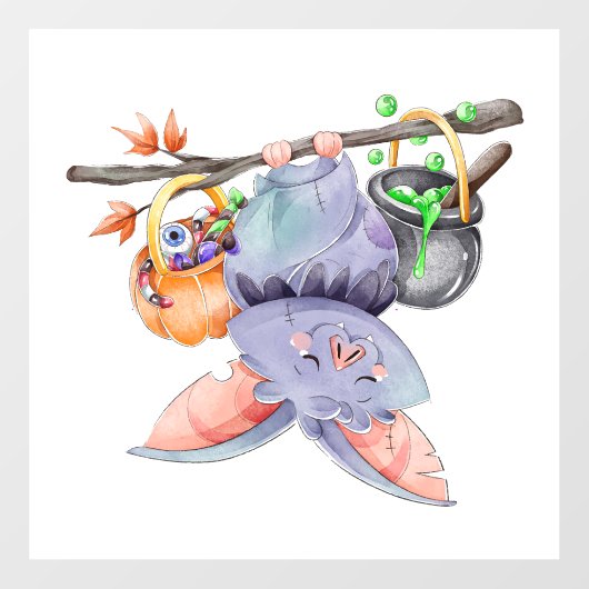 Cute Halloween Bat Window Cling Raamsticker (Vel)
