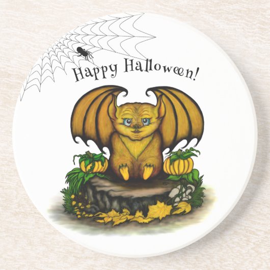 Cute Halloween Bat Zandsteen Onderzetter (Voorkant)