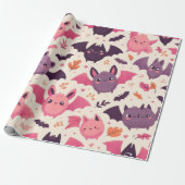 Cute Halloween Bats Pattern Cadeaupapier (Uitgerold)