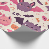 Cute Halloween Bats Pattern Cadeaupapier (Hoek)