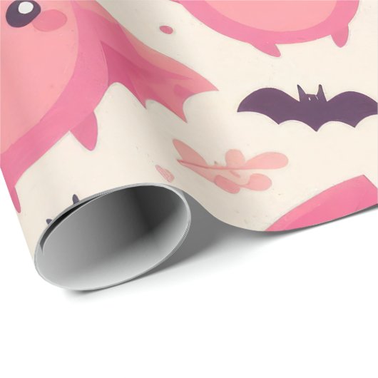 Cute Halloween Bats Pattern Cadeaupapier (Rol Hoek)