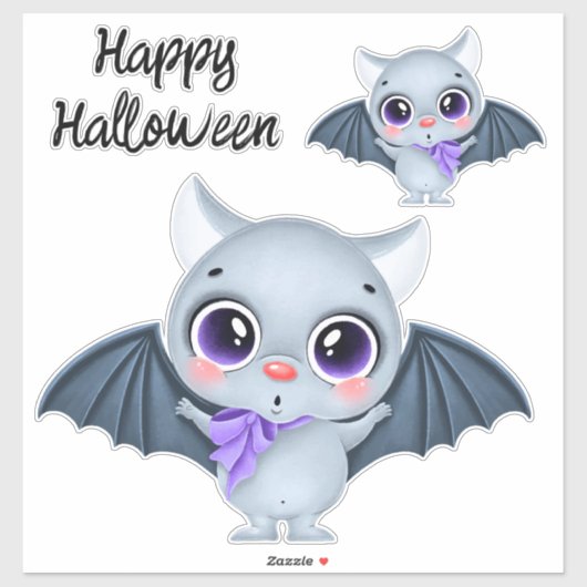 Cute Halloween Bats Sticker (Vel)