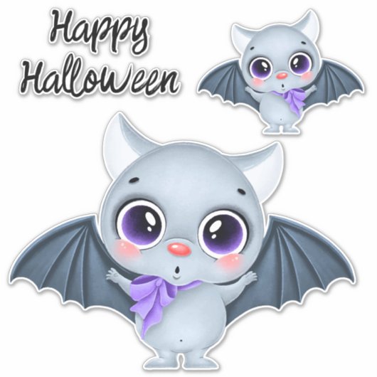 Cute Halloween Bats Sticker (Voorkant)