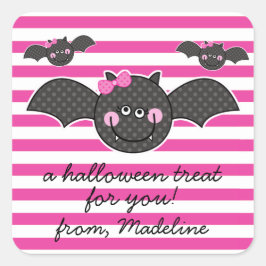 Cute Halloween Bats Vierkante Sticker