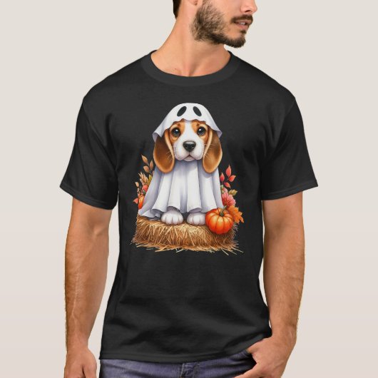 Cute Halloween Beagle dog as ghost dog owner dogs T-shirt (Voorkant)