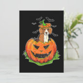 Cute Halloween Beagle Hondenliefhebbers Pumpkin Ja Aankondiging (Staand voorkant)
