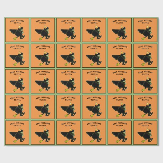 Cute Halloween Birthday Gift Cadeaupapier (Vlak)