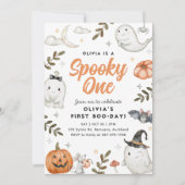 Cute Halloween Birthday Invitation Kaart (Voorkant)