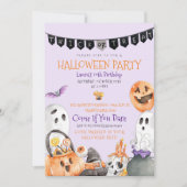 Cute Halloween Birthday Invitation Kaart (Voorkant)