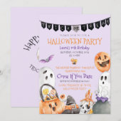 Cute Halloween Birthday Invitation Kaart (Voorkant / Achterkant)