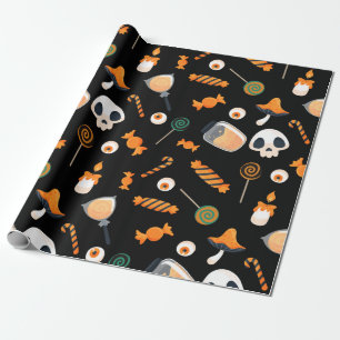 Cute Halloween Birthday Party Botten and sweets Cadeaupapier