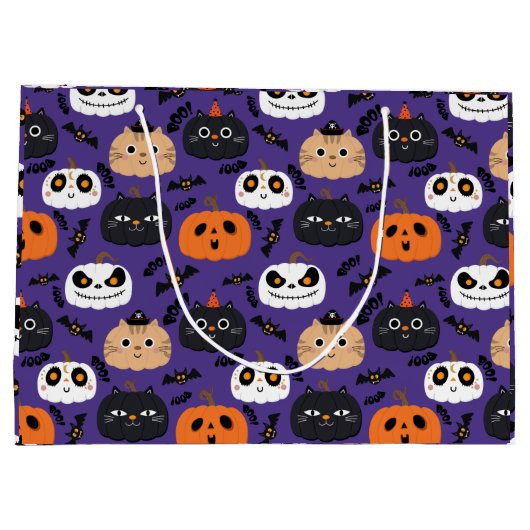 Cute Halloween Birthday Party Groot Cadeauzakje (Achterkant)