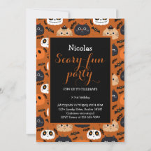 Cute Halloween Birthday Party Invitation