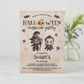 Cute Halloween Birthday Party Kaart (Staand voorkant)