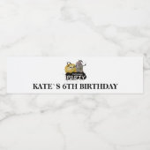 Cute Halloween Birthday Party Waterfles Etiket (Enkel label)