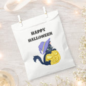 Cute Halloween Black Cat and Pumpkin Bedankzakje (Geknipt)