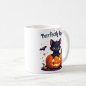 Cute halloween black cat pumpkin mug koffiemok (Voorkant rechts)